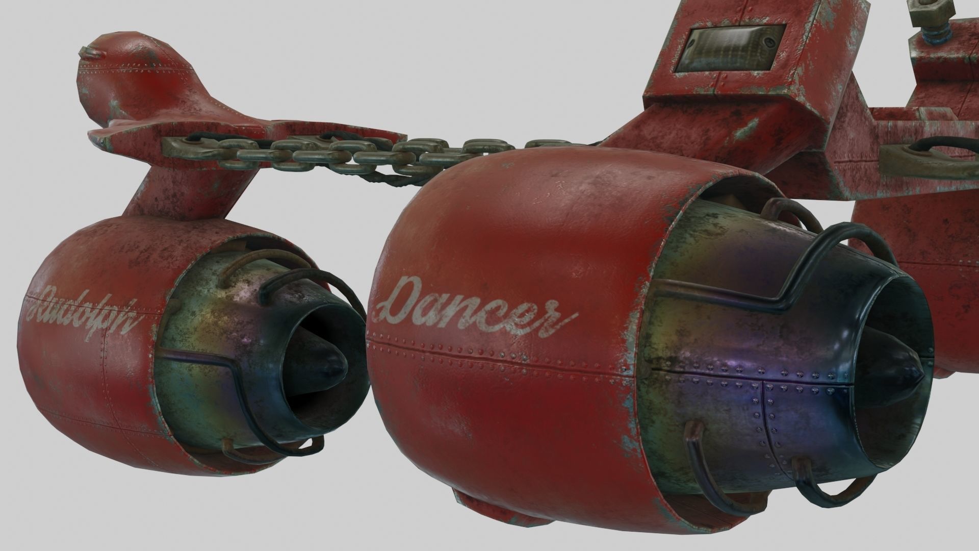 Low Poly Dieselpunk Santa Sleigh With PBR Materials Low-poly 3D model_30