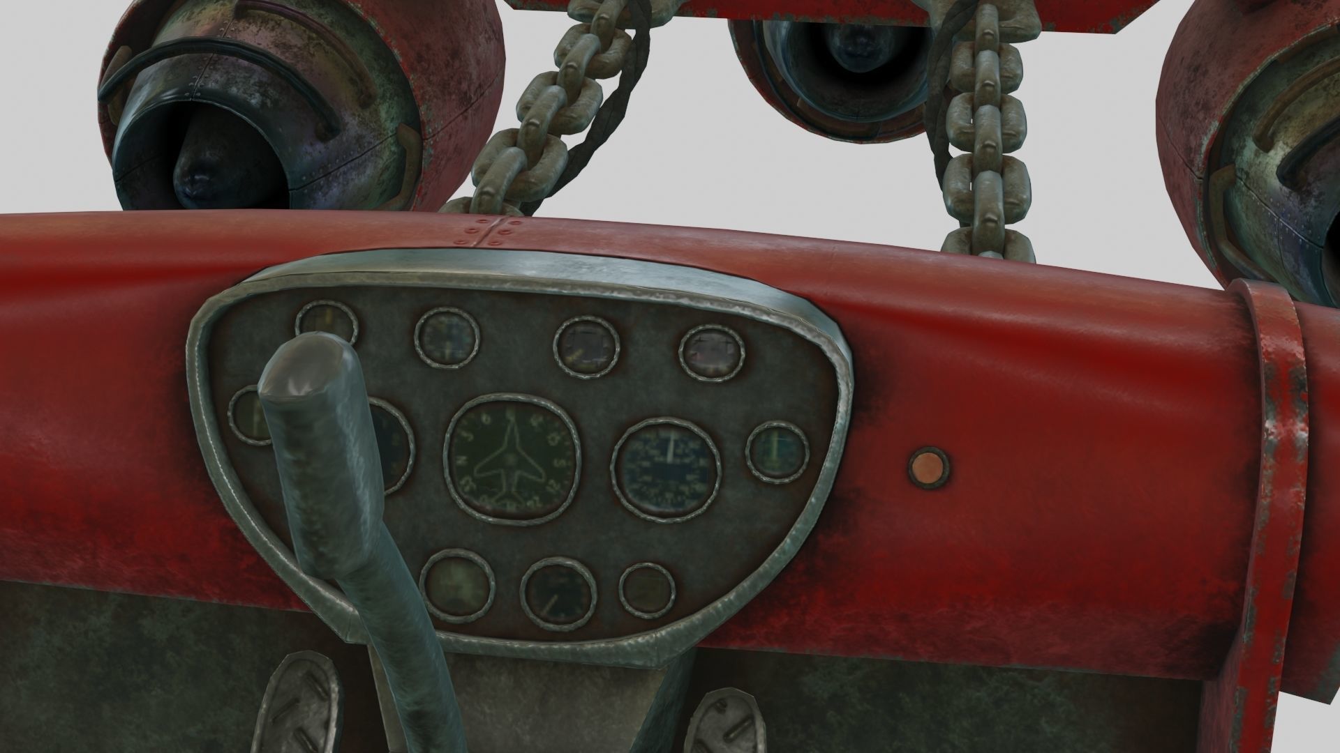 Low Poly Dieselpunk Santa Sleigh With PBR Materials Low-poly 3D model_13