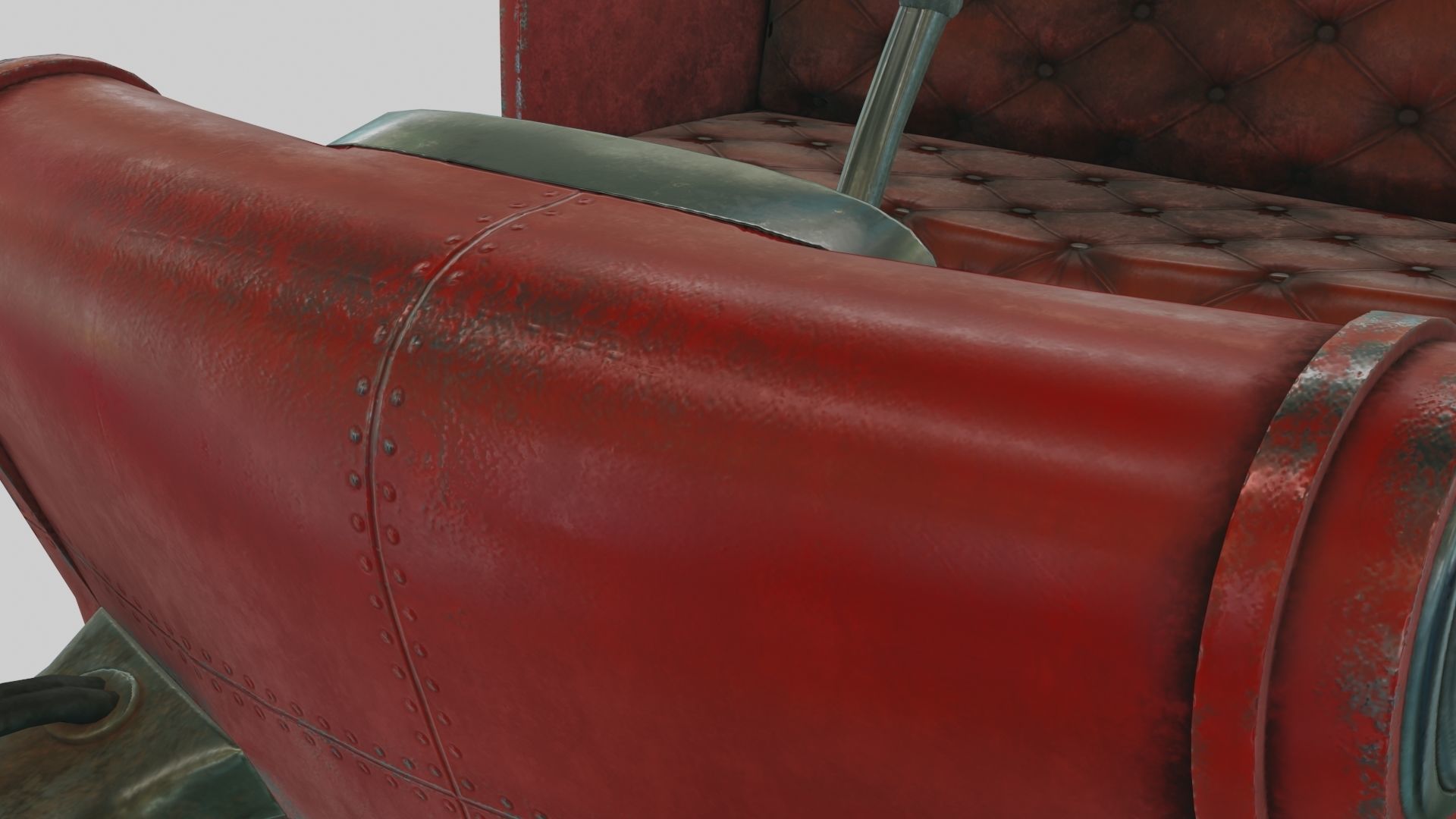 Low Poly Dieselpunk Santa Sleigh With PBR Materials Low-poly 3D model_29