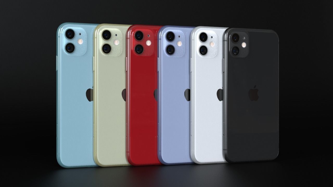 Apple iPhone 11 All Official Colors 3D model_2
