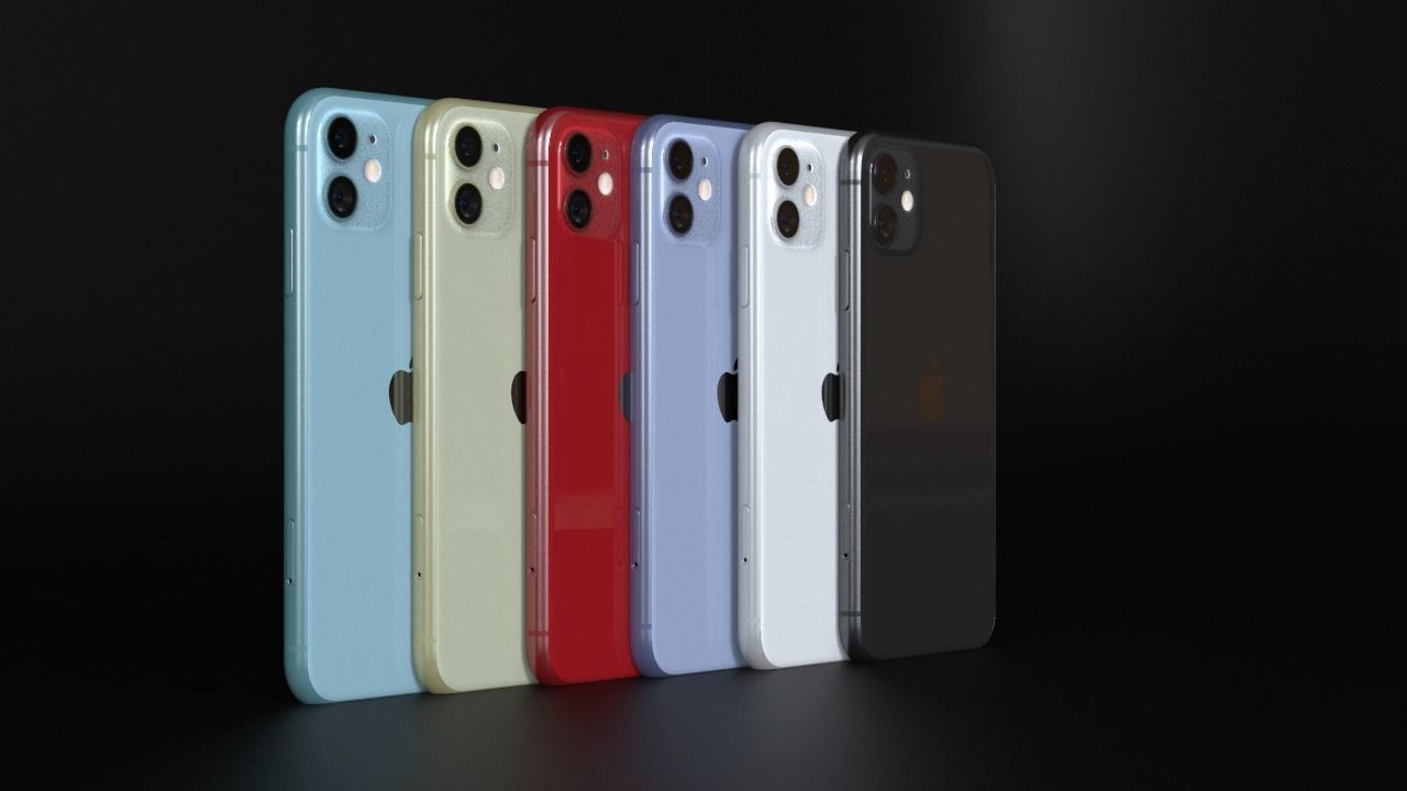 Apple iPhone 11 All Official Colors 3D model_4