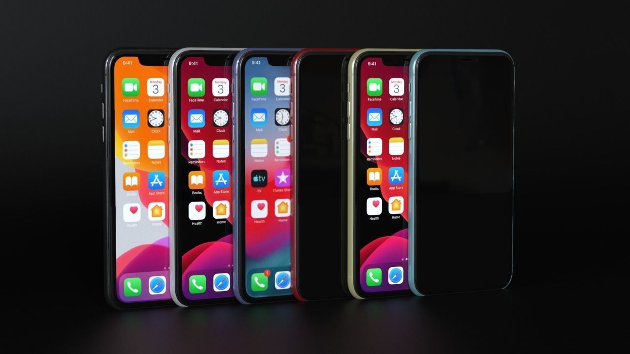 Apple iPhone 11 All Official Colors 3D model_1