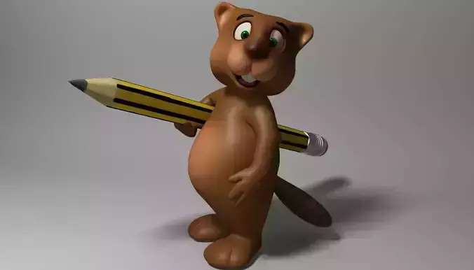 Cartoon beaver rigged
