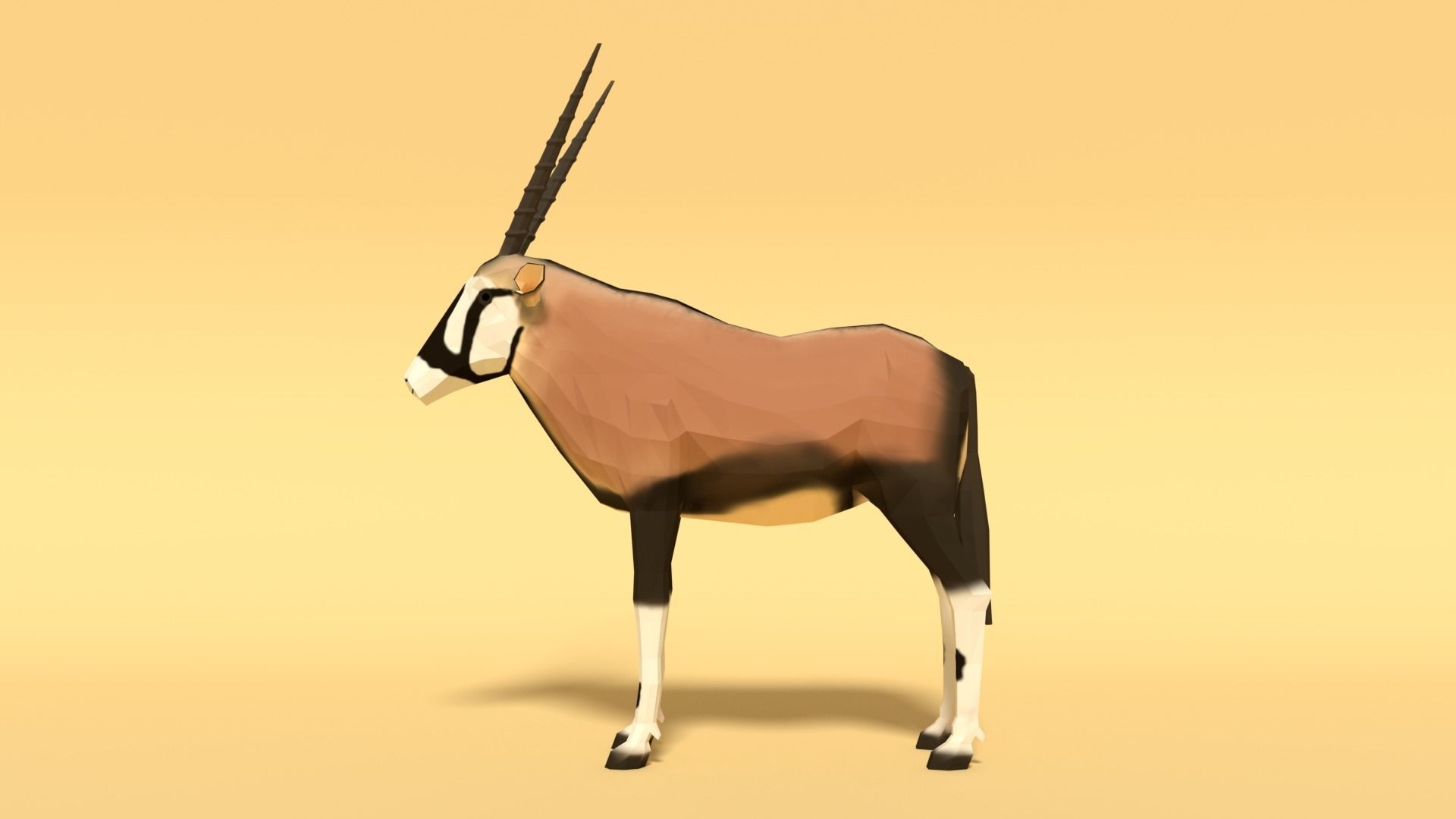Low Poly Cartoon African Antelopes Pack 3D Model Collection_16