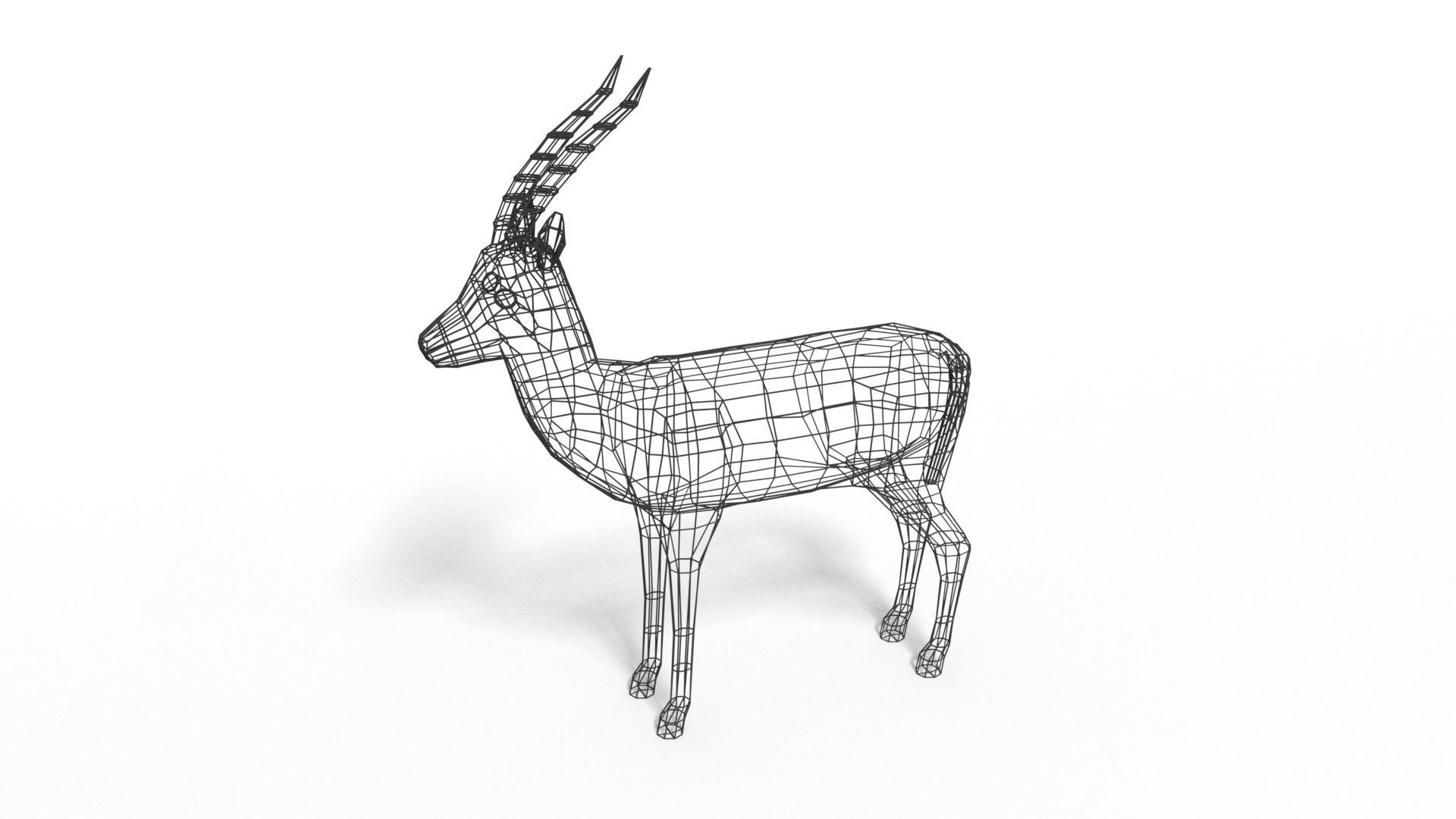 Low Poly Cartoon African Antelopes Pack 3D Model Collection_14