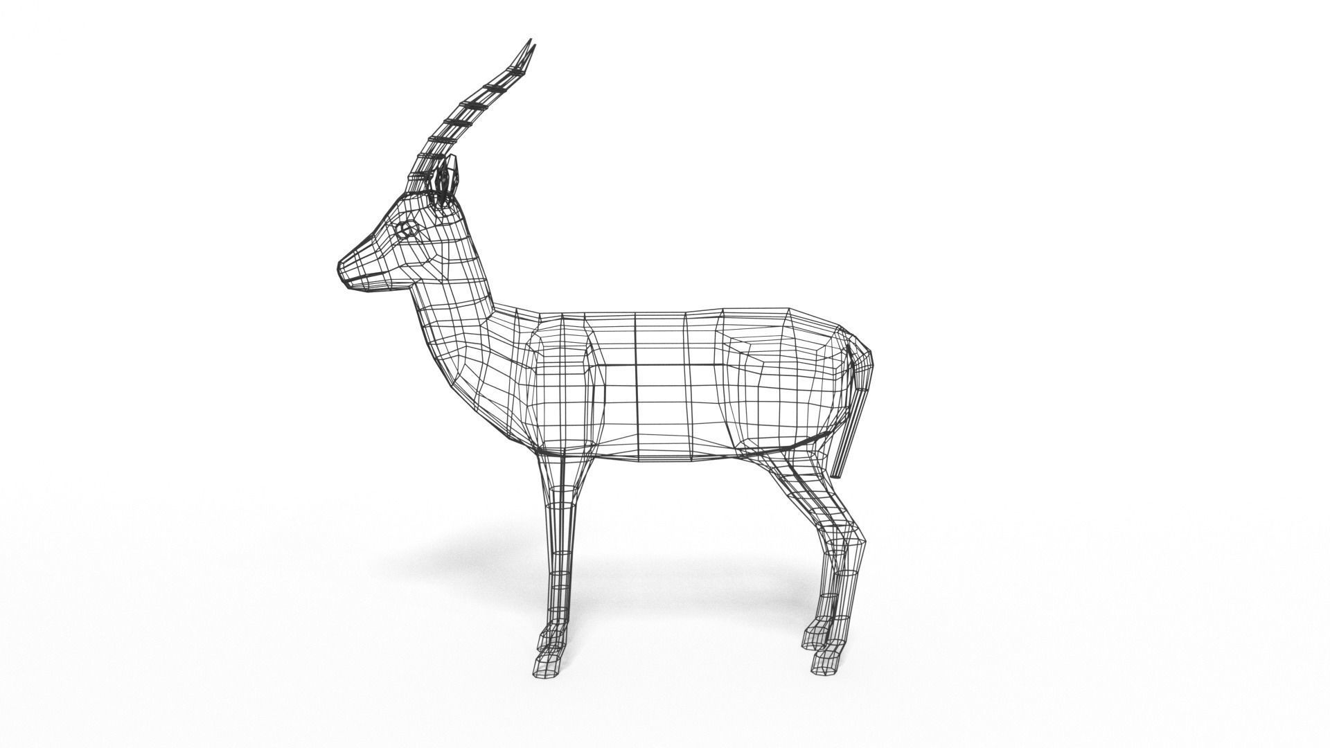 Low Poly Cartoon African Antelopes Pack 3D Model Collection_13