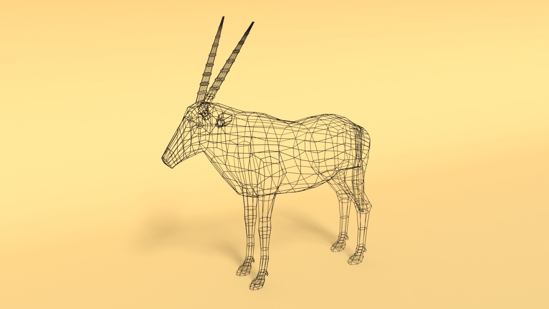 Low Poly Cartoon African Antelopes Pack 3D Model Collection_19