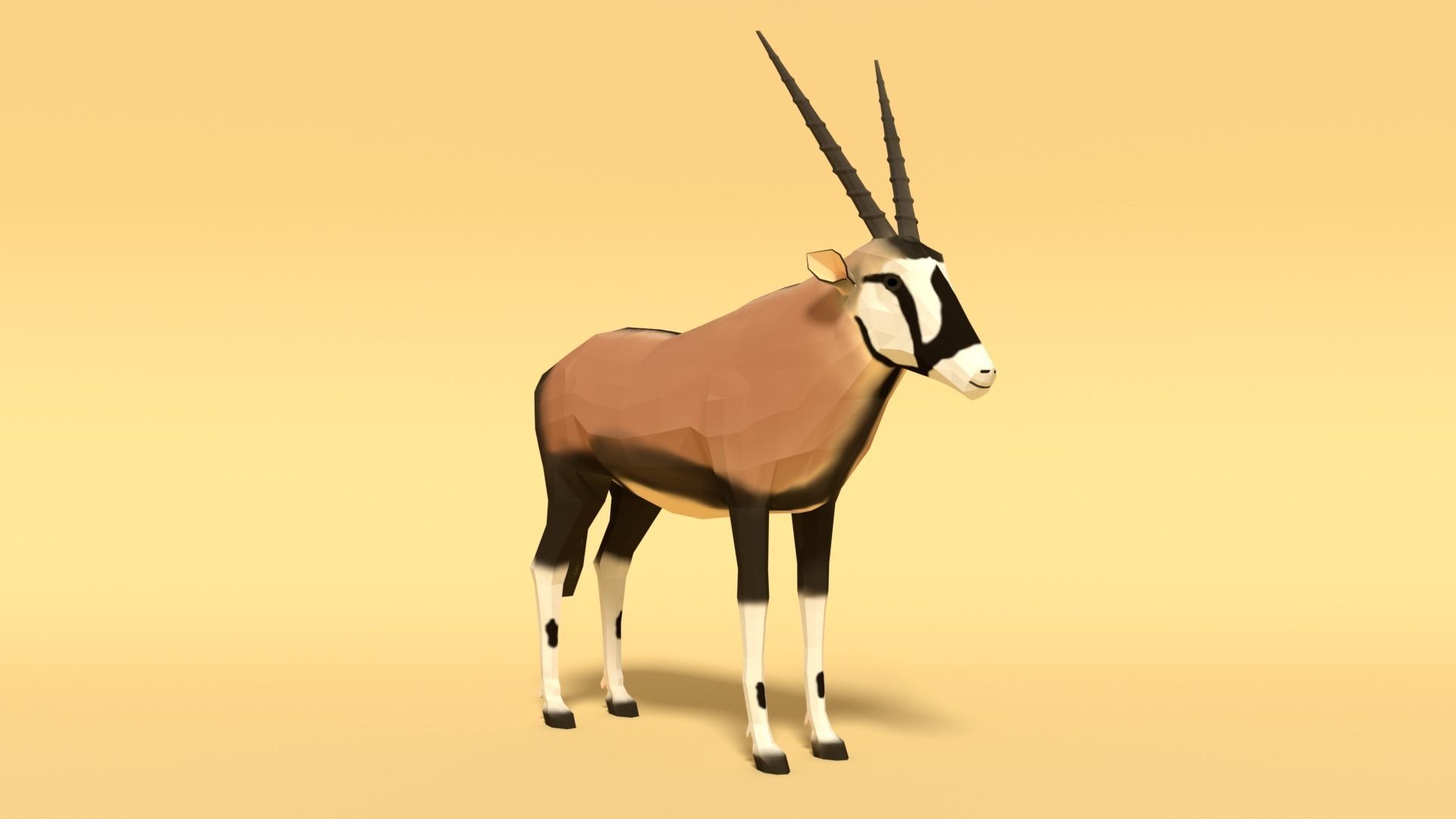 Low Poly Cartoon African Antelopes Pack 3D Model Collection_17