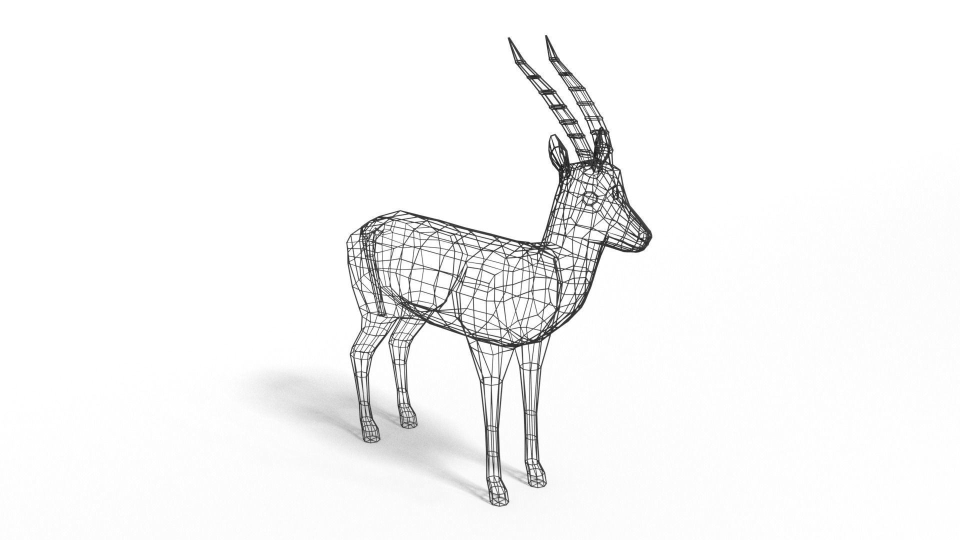 Low Poly Cartoon African Antelopes Pack 3D Model Collection_15