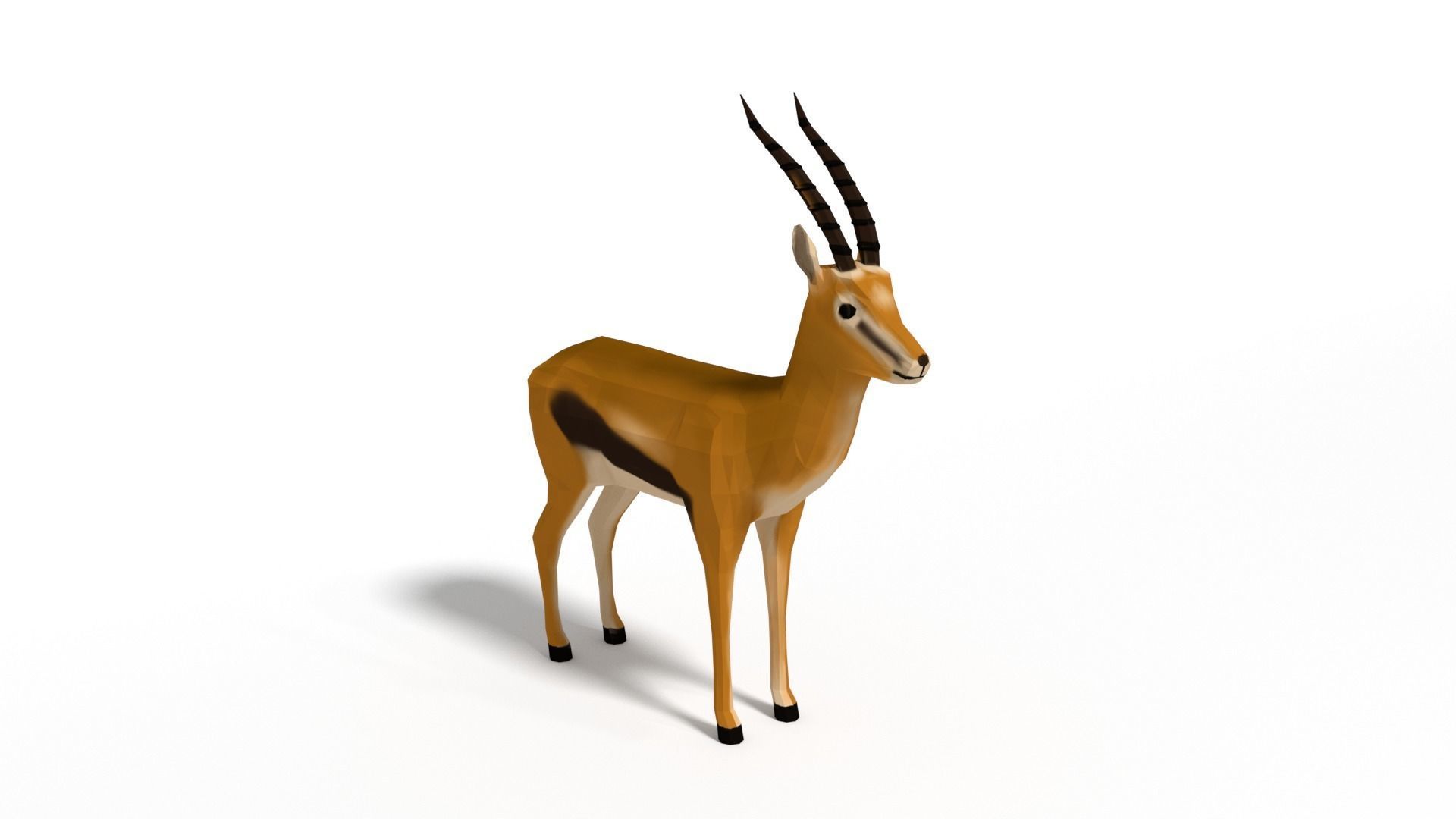 Low Poly Cartoon African Antelopes Pack 3D Model Collection_11
