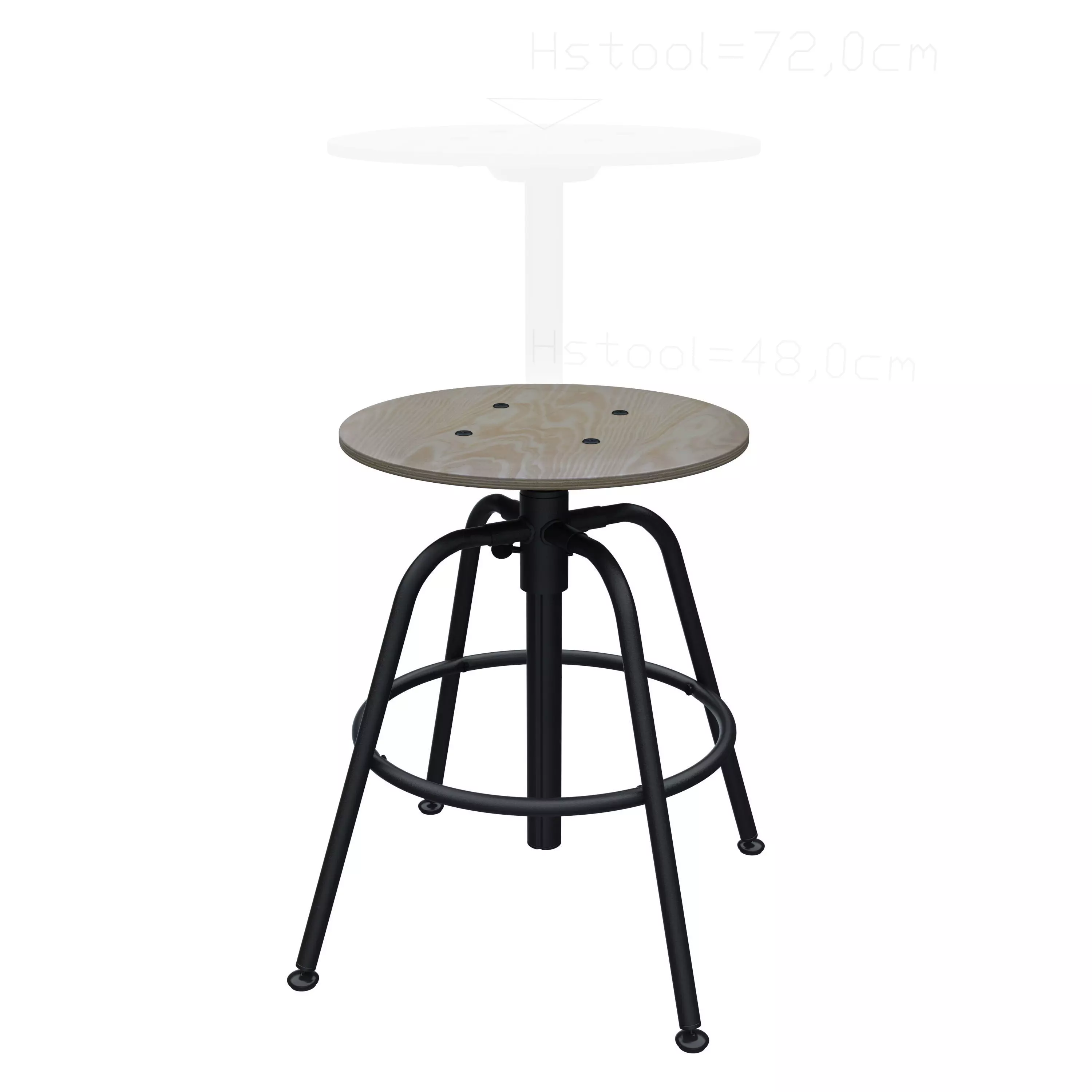Stool KULLABERG -- adjustable height 3D model_0