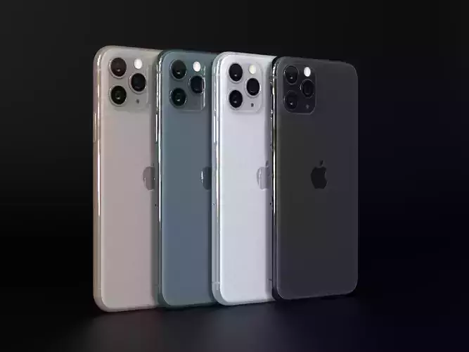 Apple iPhone 11 Pro All Official Colors 3D model
