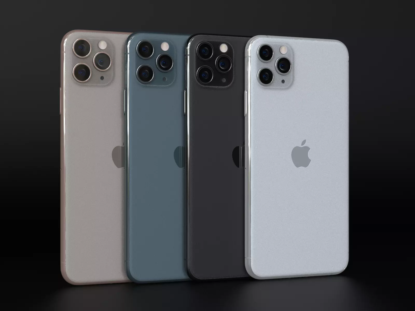 Apple iPhone 11 Pro Max All Official Colors 3D model_0
