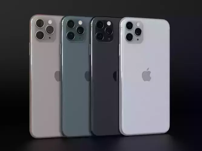 Apple iPhone 11 Pro Max All Official Colors 3D model