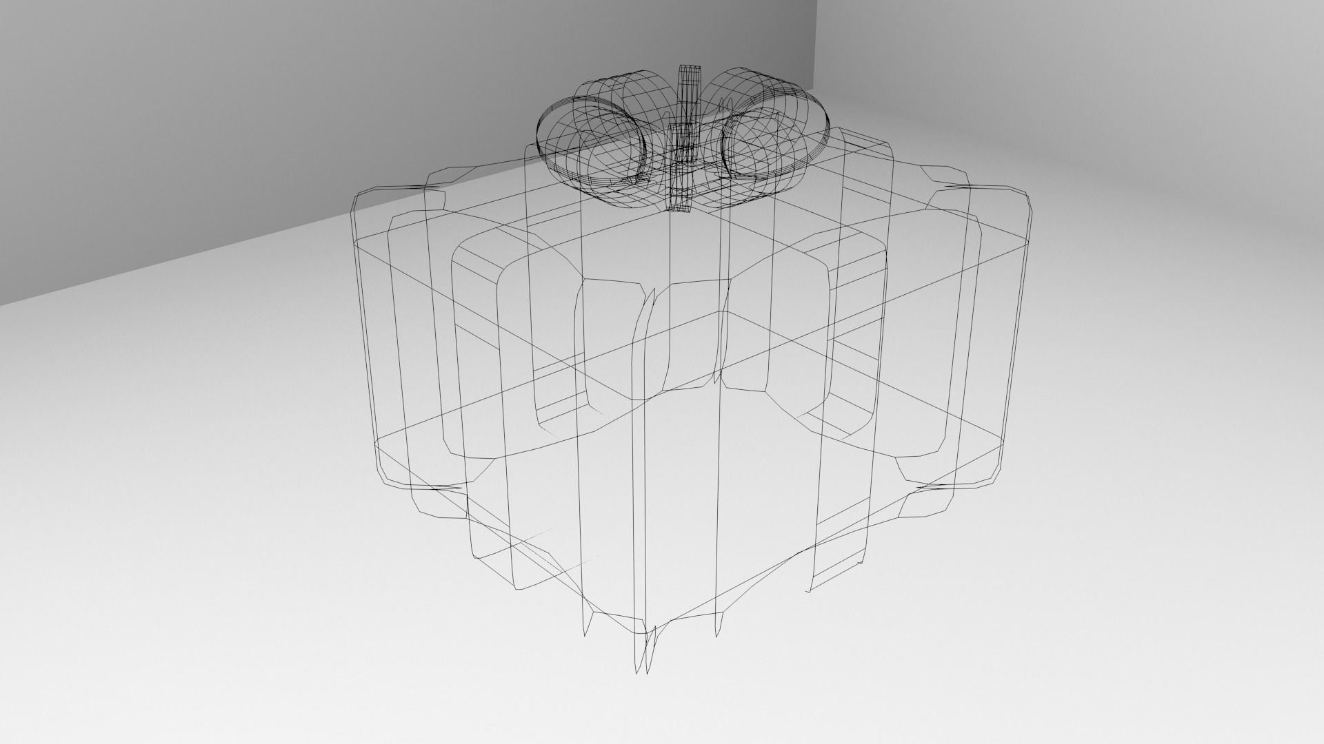 Green Gift Box 7 with Ribbon 3D model_4