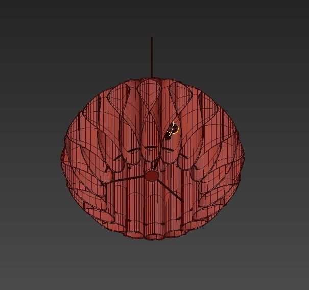 Cougar paper pendant lamp 3D model_3