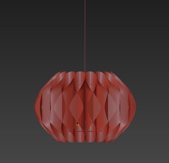 Cougar paper pendant lamp 3D model_1
