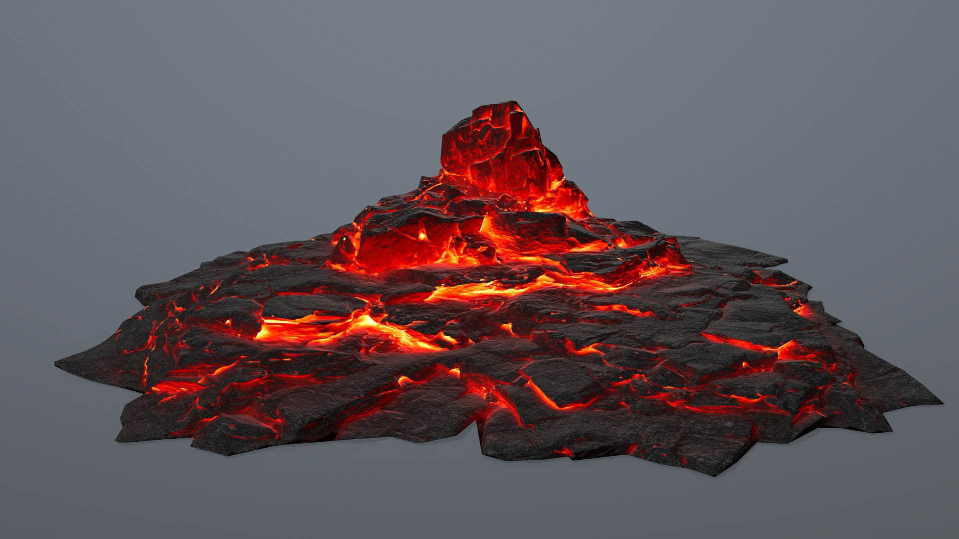 Rock set fire Low-poly 3D model_16