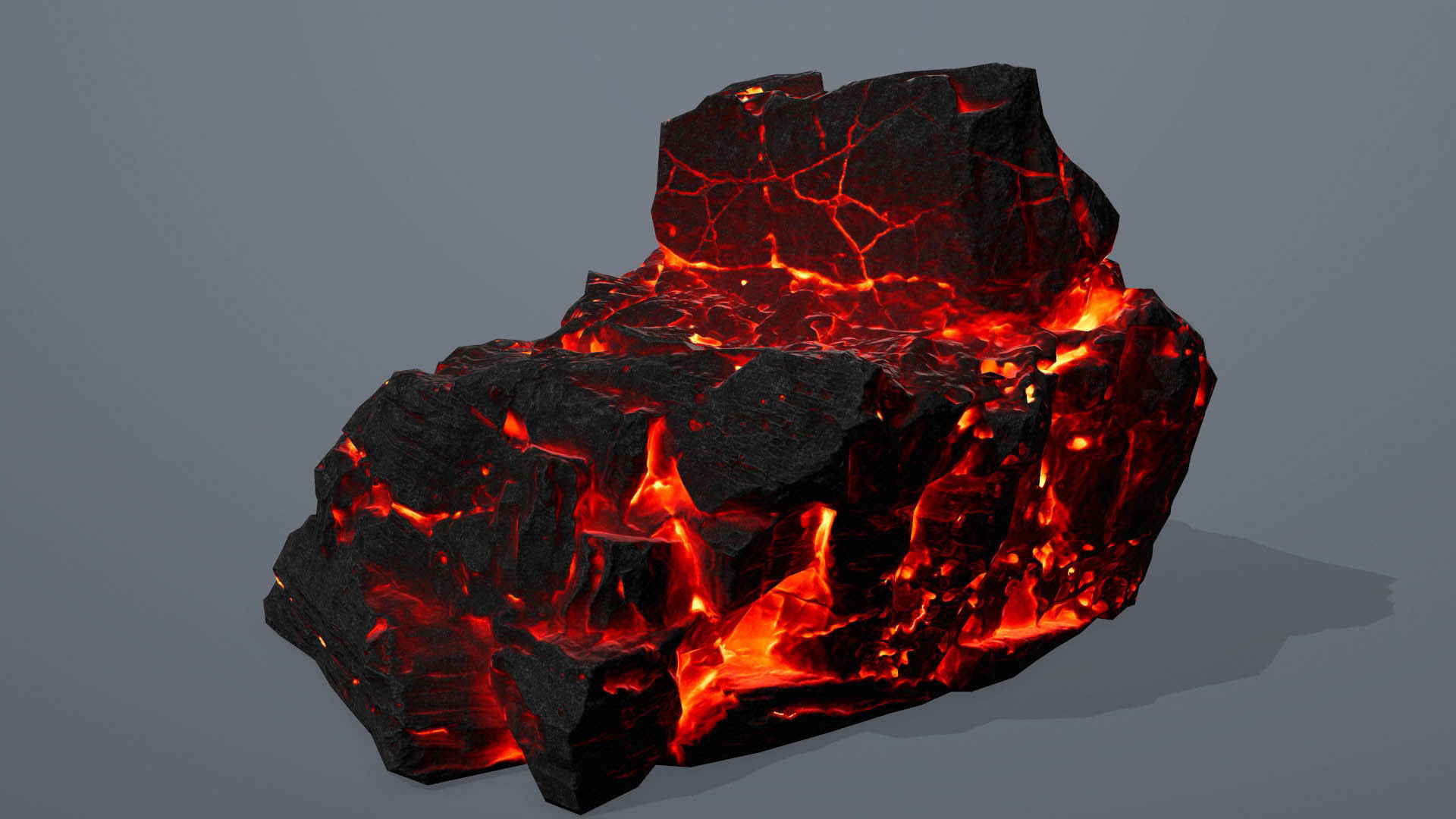 Rock set fire Low-poly 3D model_2