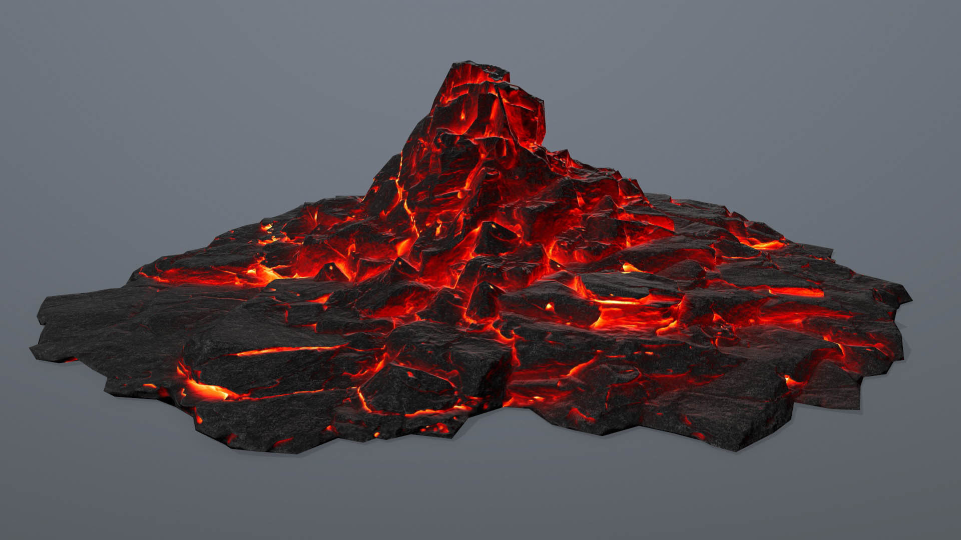 Rock set fire Low-poly 3D model_18