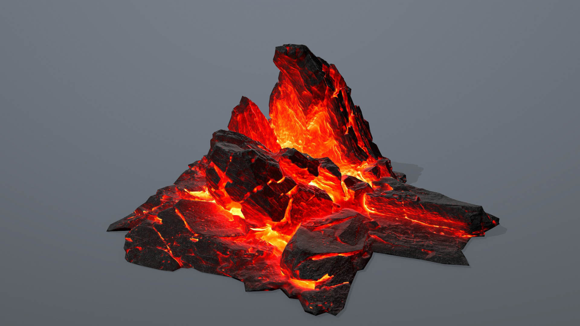 Rock set fire Low-poly 3D model_22