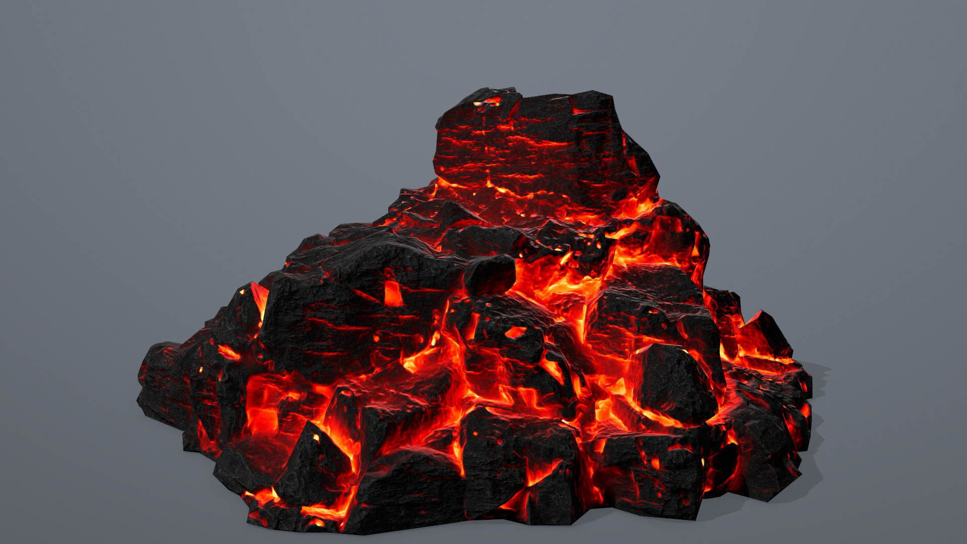 Rock set fire Low-poly 3D model_12