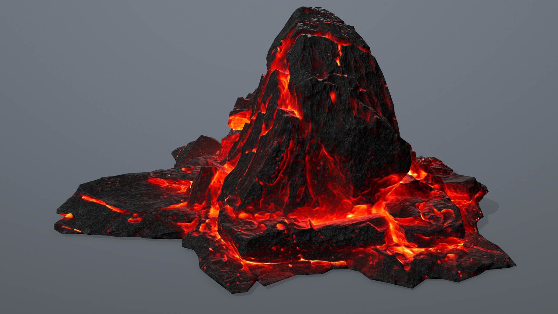 Rock set fire Low-poly 3D model_20