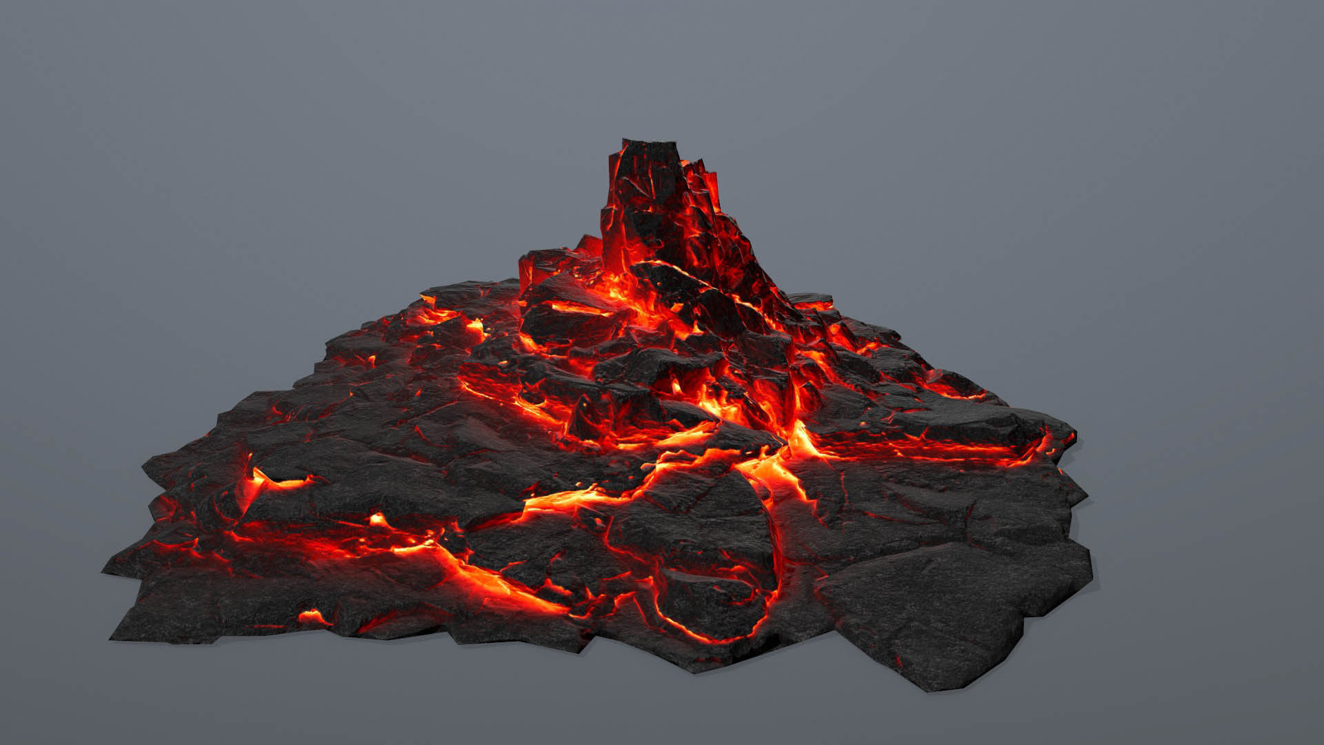 Rock set fire Low-poly 3D model_17