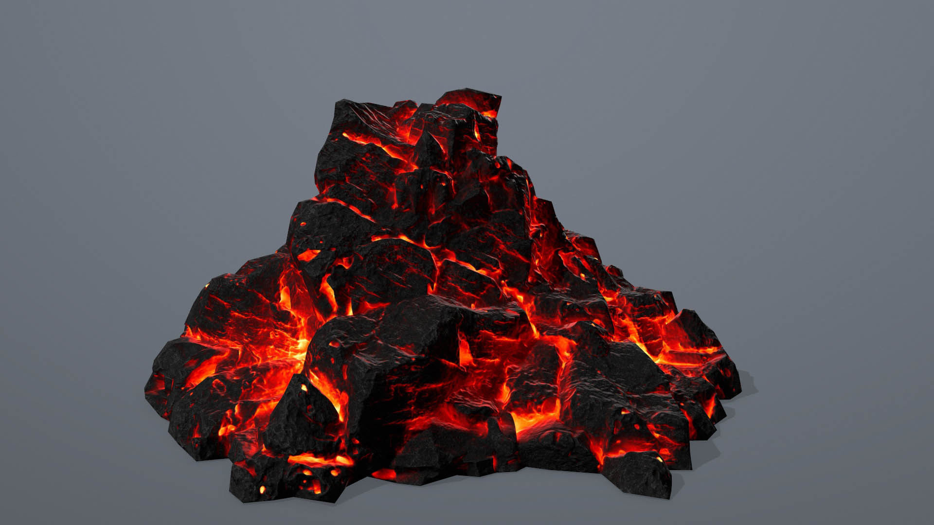 Rock set fire Low-poly 3D model_11