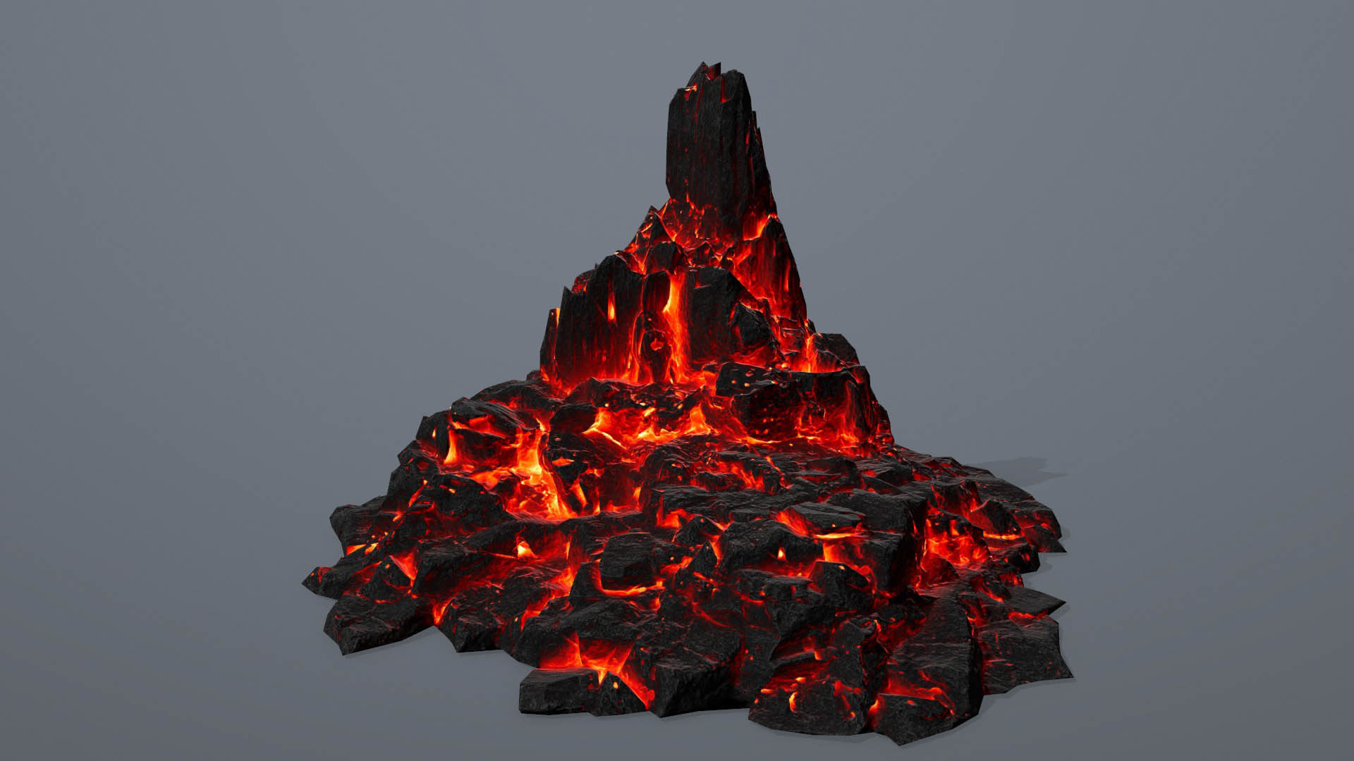 Rock set fire Low-poly 3D model_14