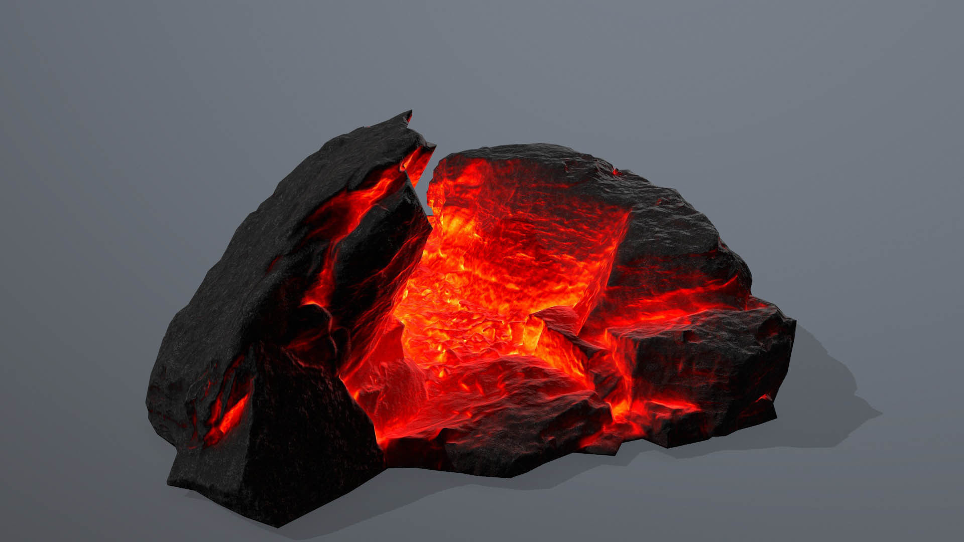 Rock set fire Low-poly 3D model_24