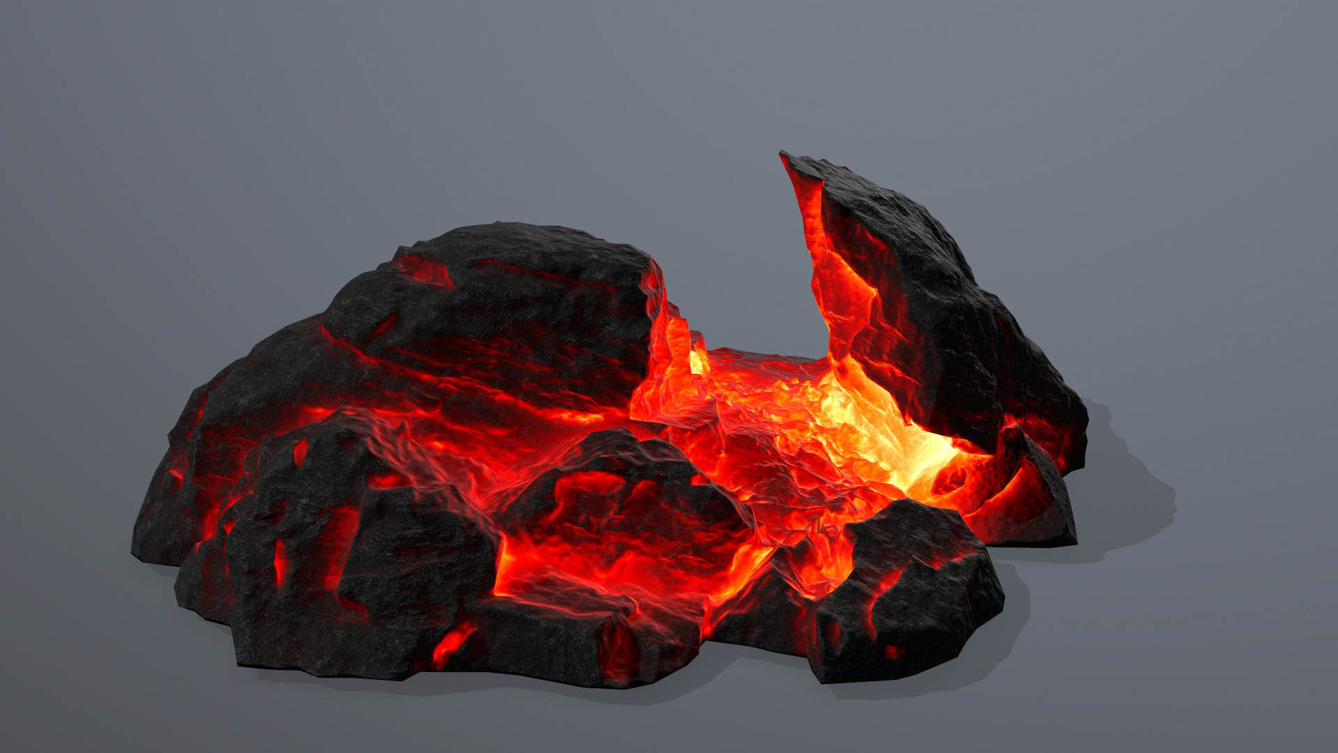 Rock set fire Low-poly 3D model_26