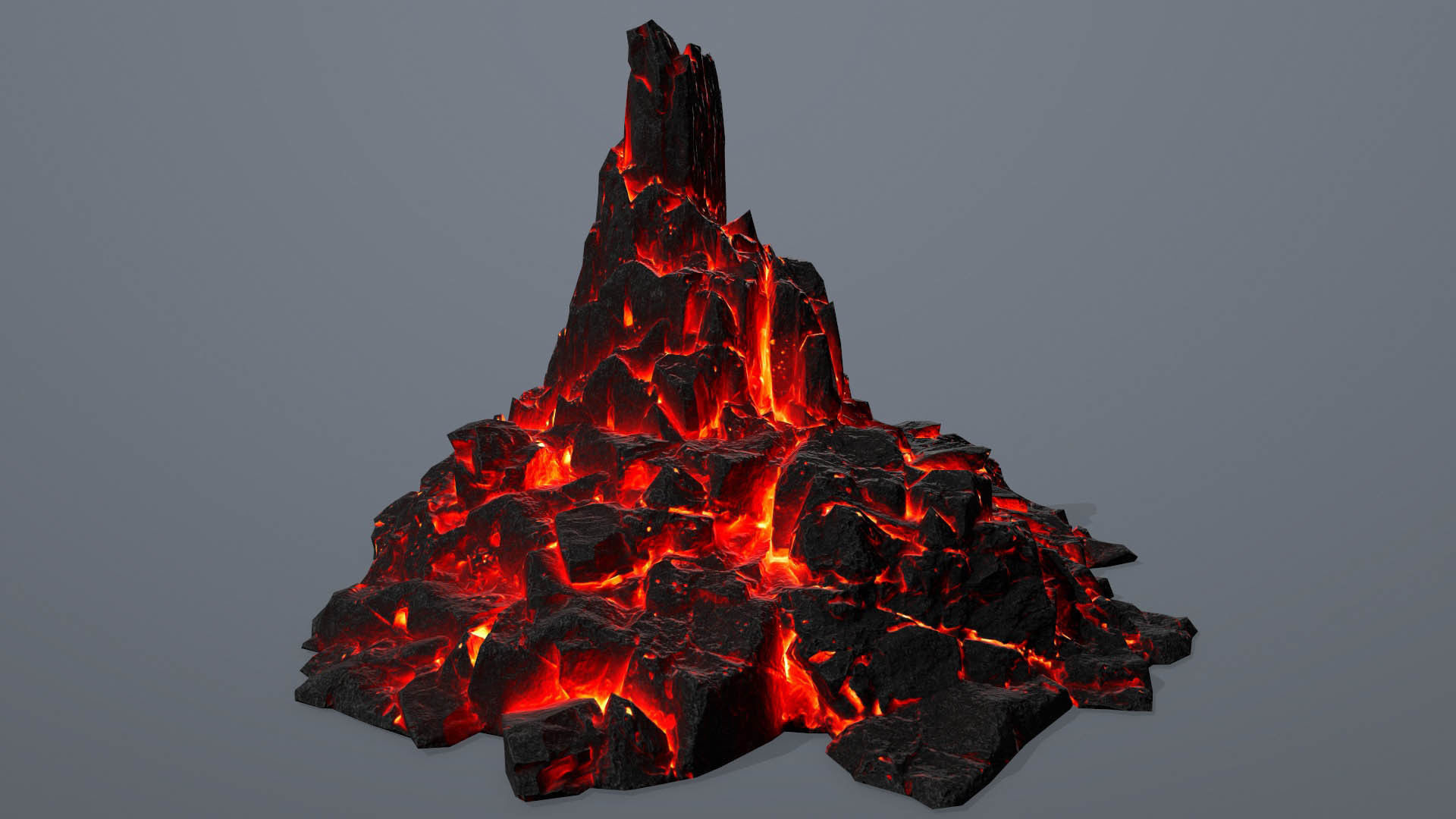 Rock set fire Low-poly 3D model_15