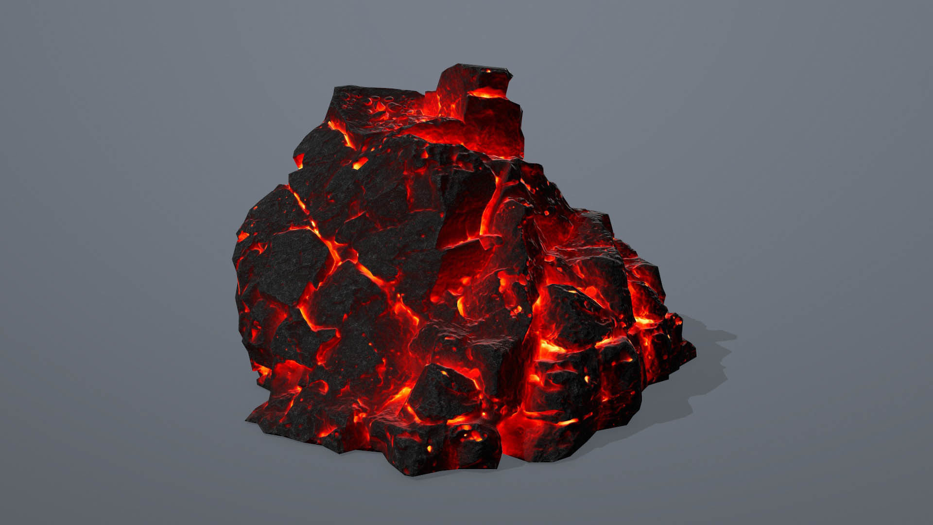 Rock set fire Low-poly 3D model_1
