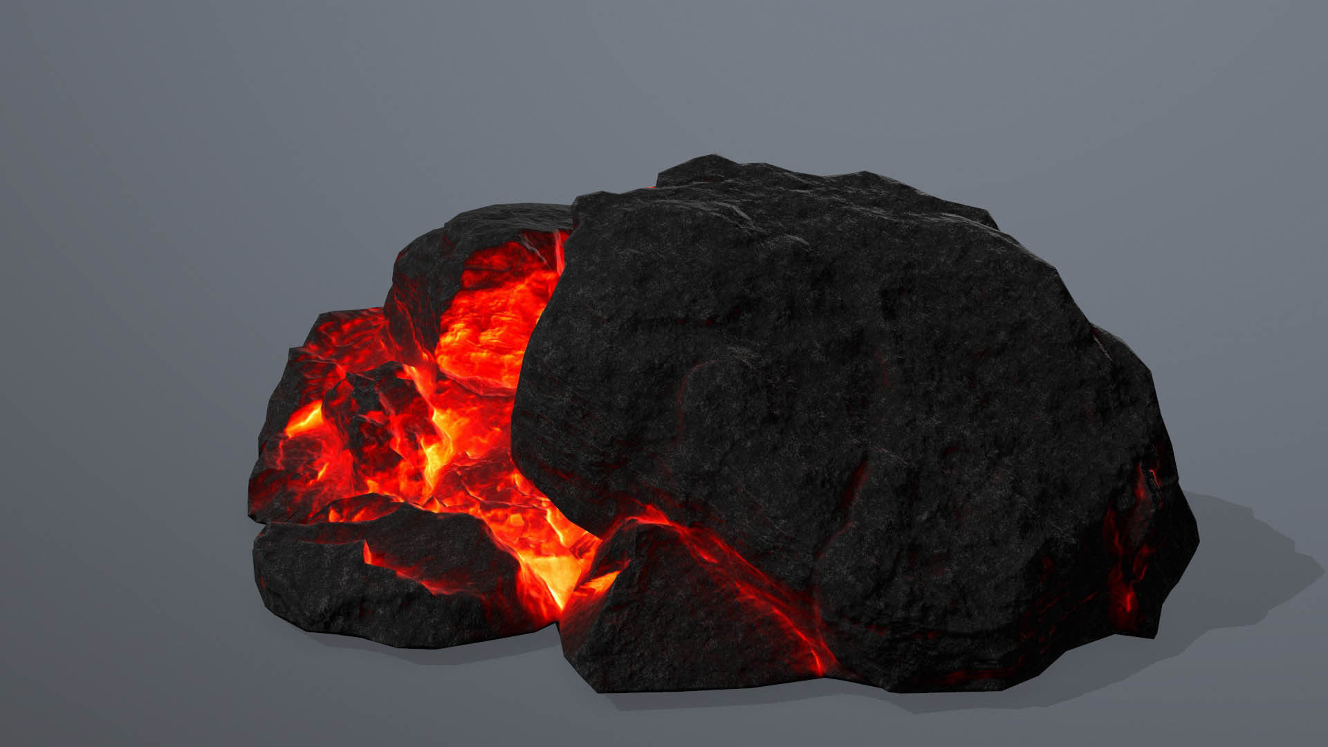 Rock set fire Low-poly 3D model_25