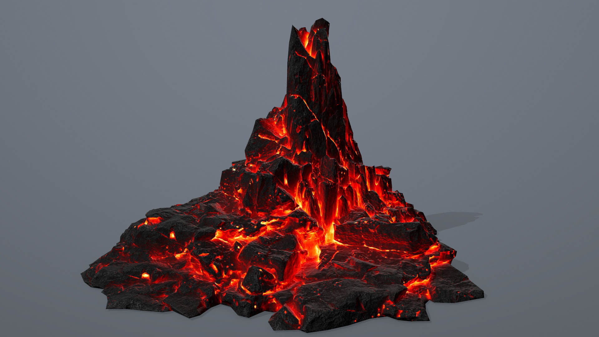 Rock set fire Low-poly 3D model_13