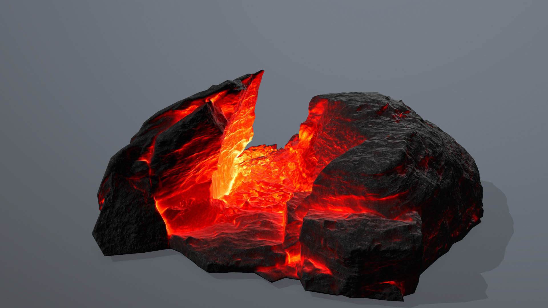 Rock set fire Low-poly 3D model_23