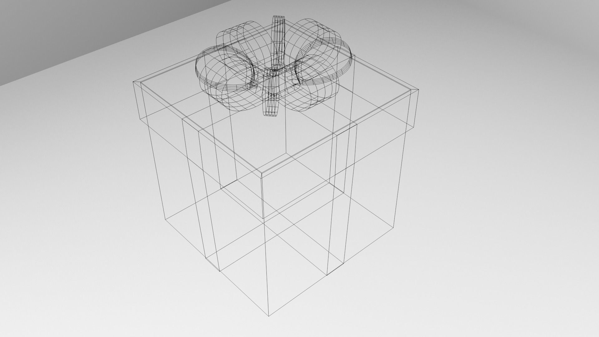 Polka Dot White Red Gift Box 8 with Ribbon 3D model_4