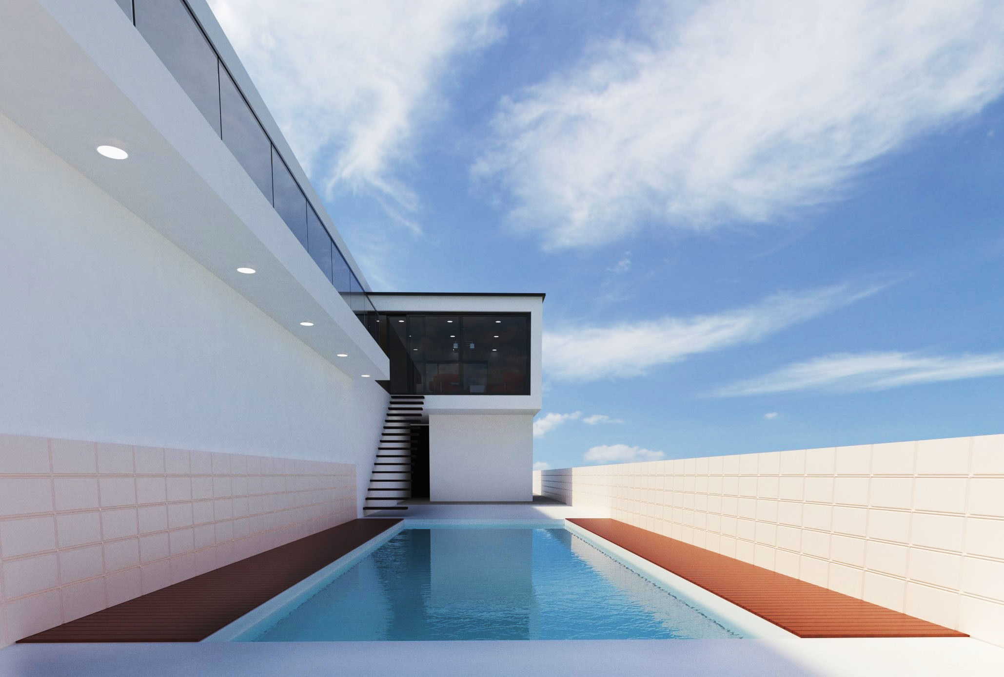 Realistic Villa with interior plan 3D model_1