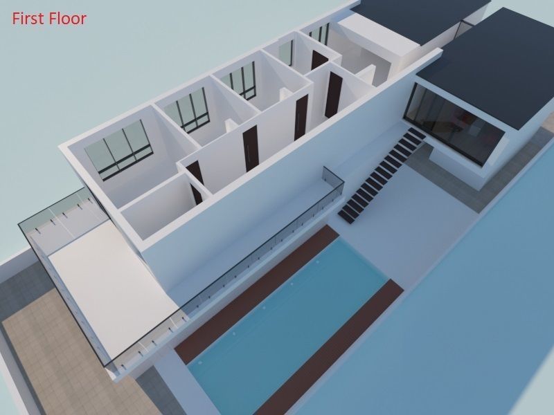 Realistic Villa with interior plan 3D model_3