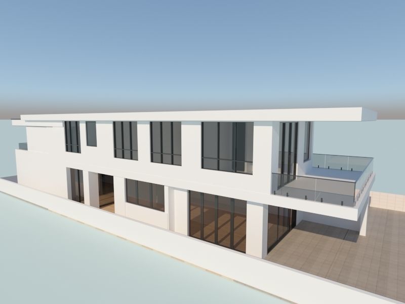 Realistic Villa with interior plan 3D model_4