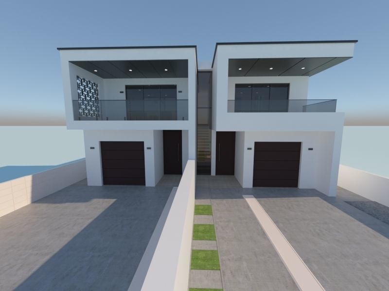 Realistic Villa with interior plan 3D model_6