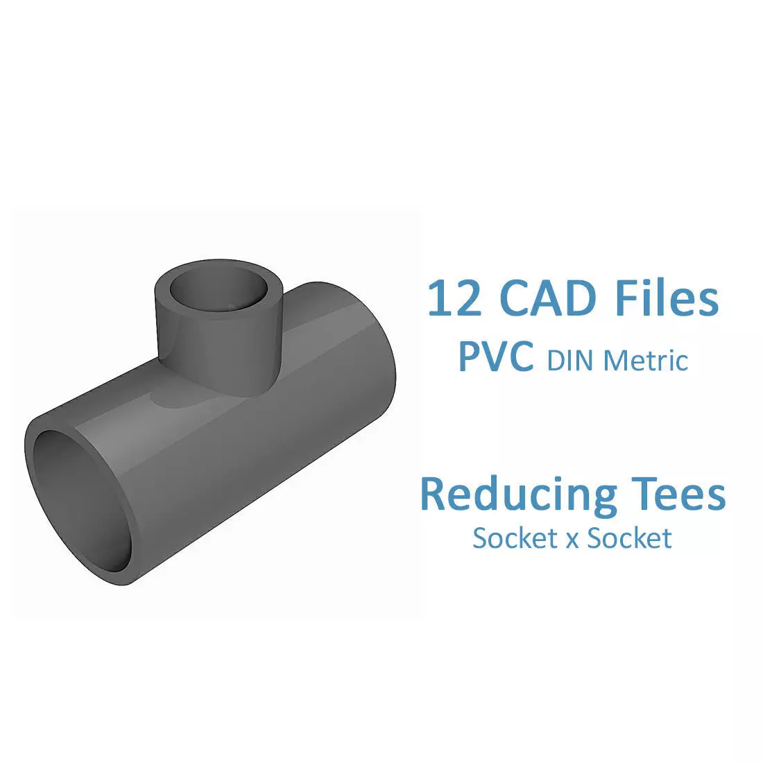 PVC Reducing Tees - Socket Ends Free 3D model