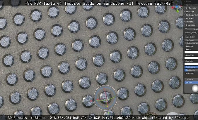 Tactile Studs on Sandstone - 1 - Texture Set - 42 - Texture