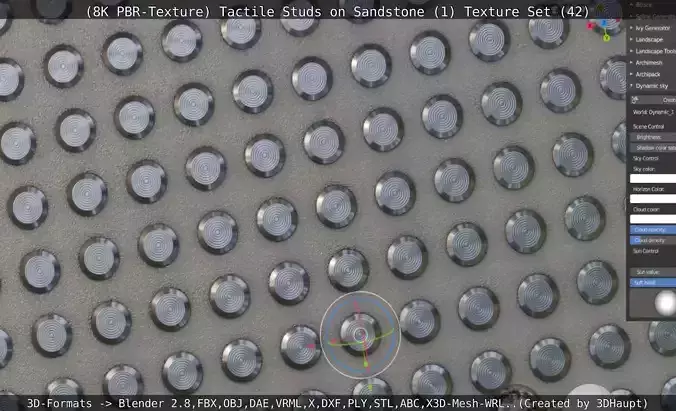 Tactile Studs on Sandstone - 1 - Texture Set - 42 - Texture