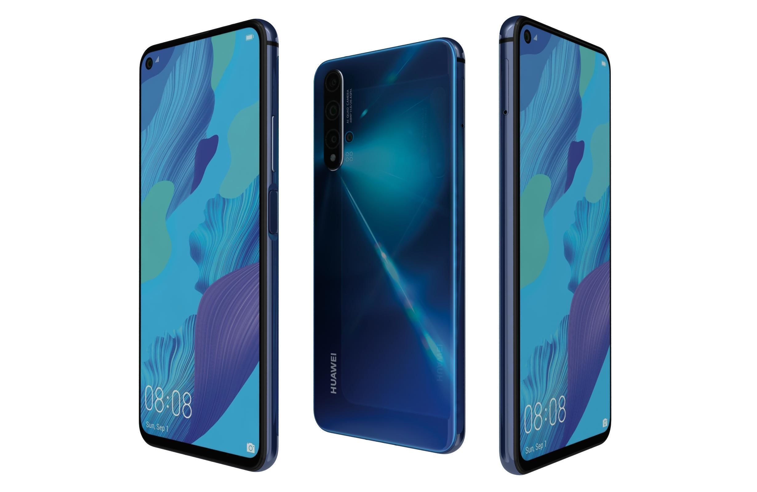 Huawei Nova 5T All Colors 3D model_11