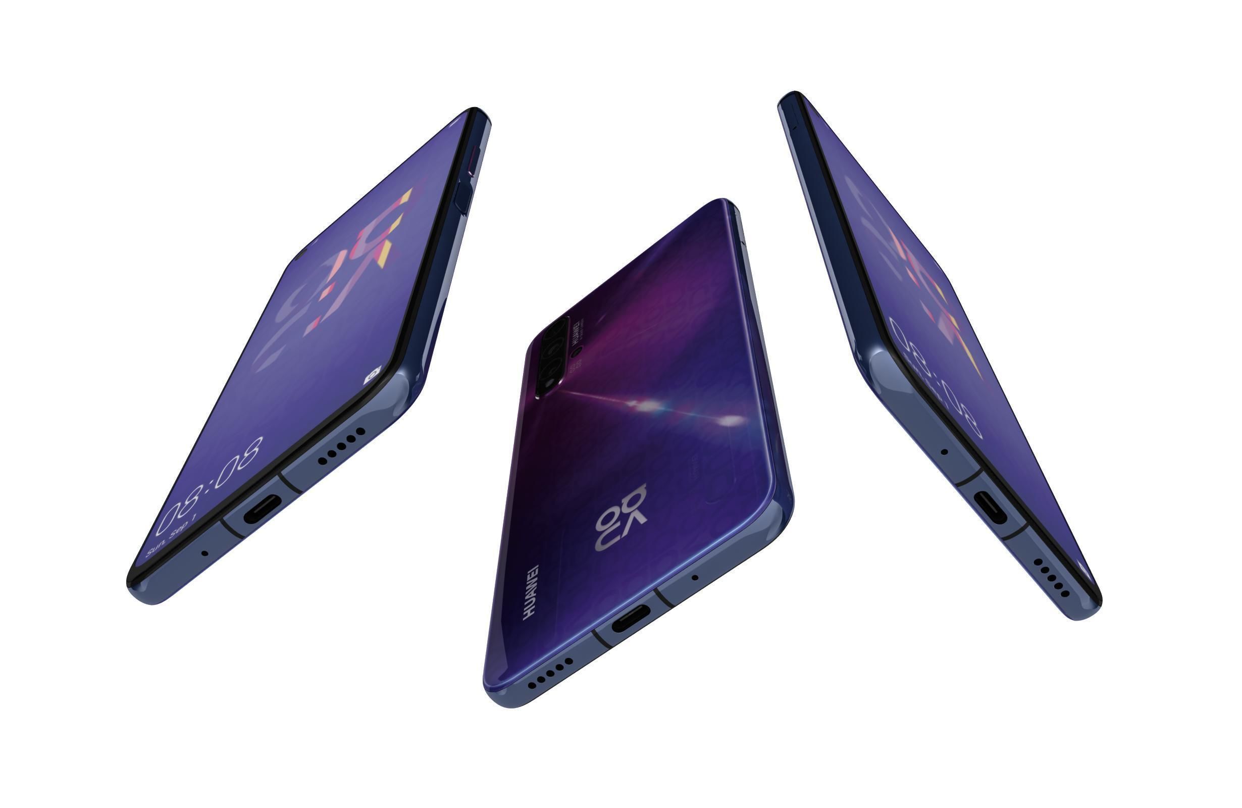 Huawei Nova 5T All Colors 3D model_12