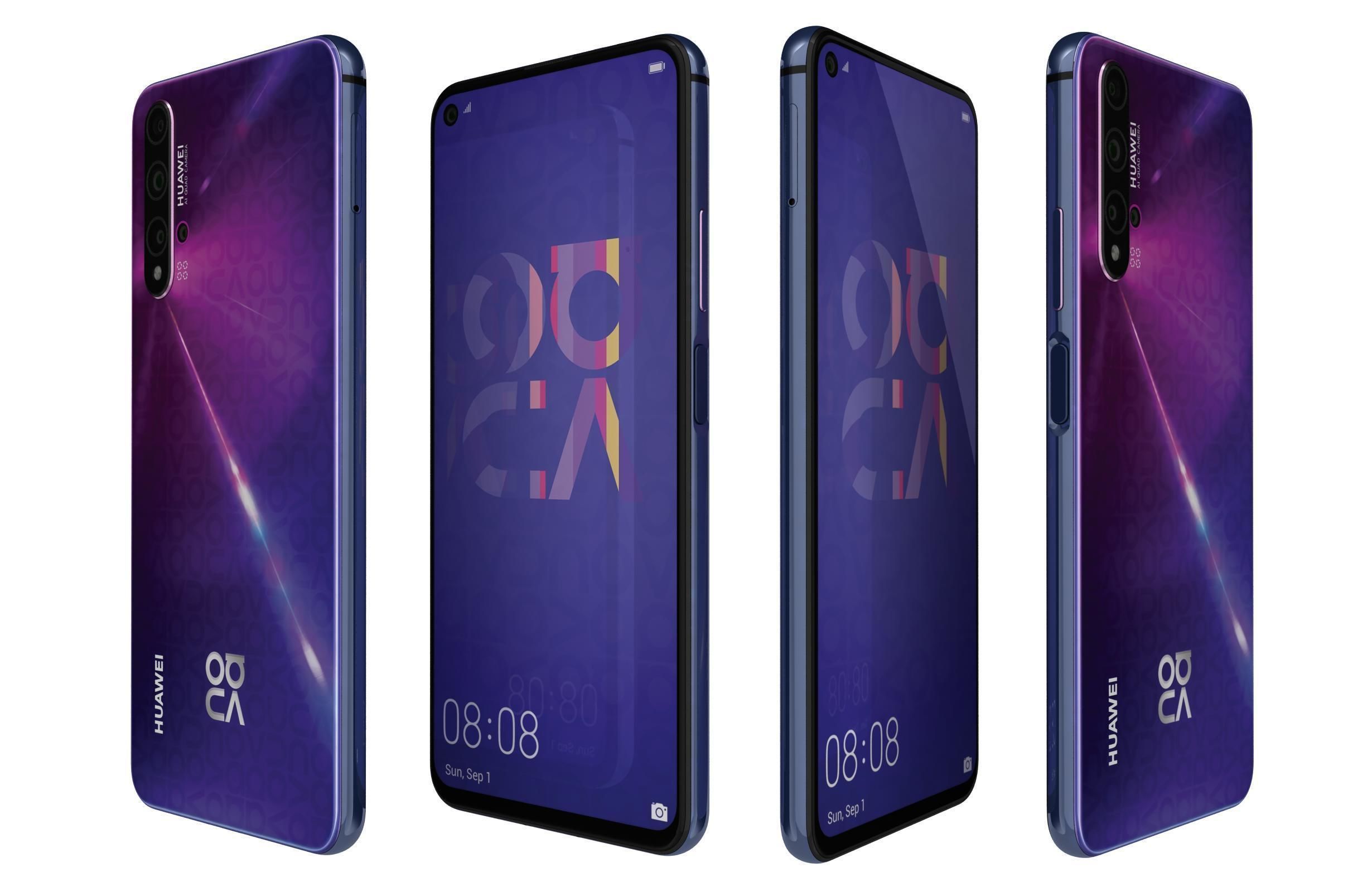 Huawei Nova 5T All Colors 3D model_13