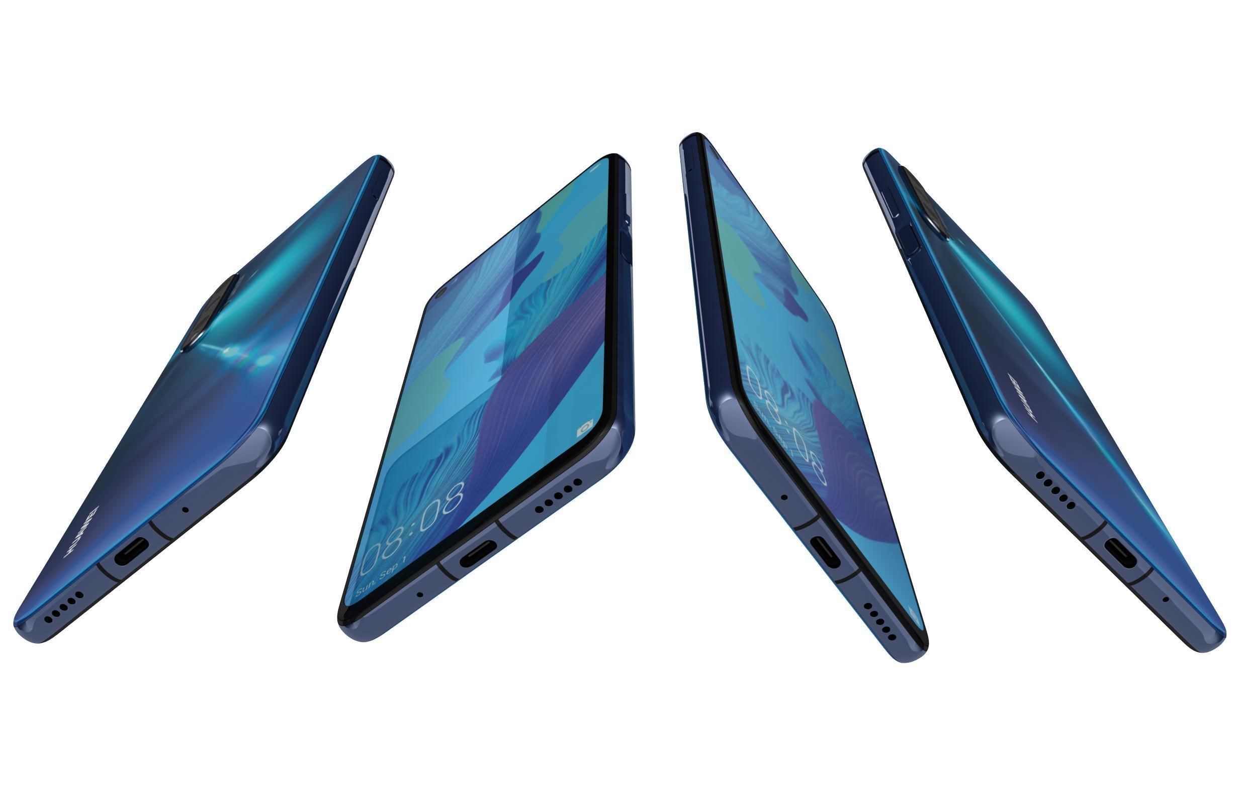 Huawei Nova 5T All Colors 3D model_5