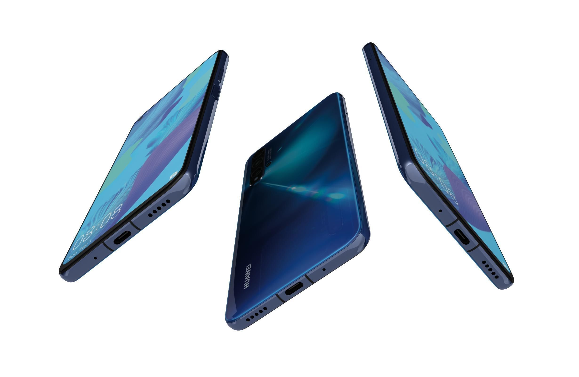 Huawei Nova 5T All Colors 3D model_2